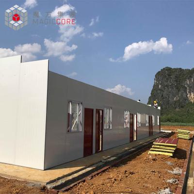 China Steel structure building red roof style prefabricated homes cheap prefab house for sale