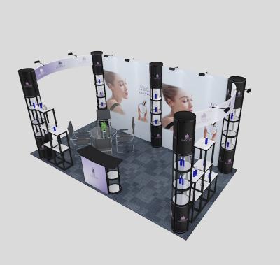 China Luxury Outstanding Quality Fair Booth 3X6 Cosmetics Exhibition Booth Professional Printing Stand for sale