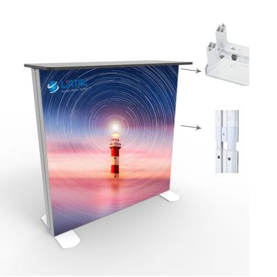 China 2021 Luxury Economic Exhibition Display Banner Stand Advertising Counter Portable Promotional Display Table For Sale for sale