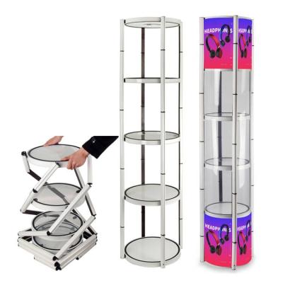 China Luxury Aluminum Portable Cheap Display Showcase Retail Store Promotional Display Stand for sale