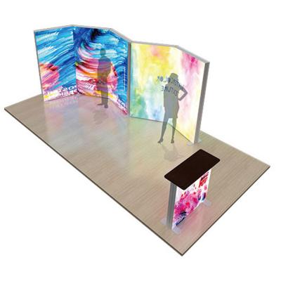 China Backlit modular tension fabric exhibition booth design lightbox booth stand for sale