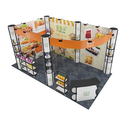 China LingTong Tiwst Luxury Tower Exhibit Stand 20x20 Portable Trade Show Booth Display Stand For Fair for sale