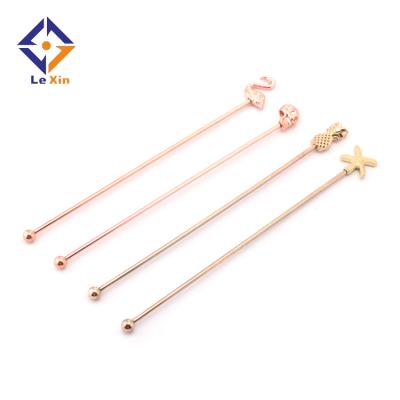 China Vintage Novelty Party Stirrers Barware Drinks Glass Custom Cocktail Sticks Custom Logo Coffee Stirrer for sale