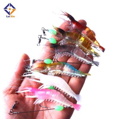 China Wholesale Japan Bright Saltwater Artificial Shrimp With Hook 8cm Prawn 5.5g Bait Shrimp Lure Soft Plastic for sale