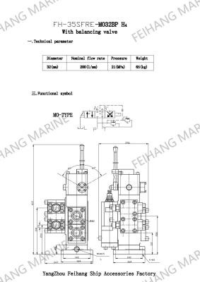 Cina Winch Control Block Control Valve Windlass Csbf-G20 Parameter Table in vendita