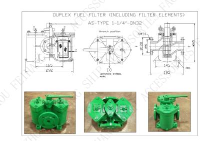 China AS32 CB/T425 Duplex Oil Strainers With 0.5MPa Pressure Range And Superior Performance for sale