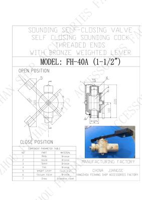 China Technical Parameter For Bronze Self-Closing Valve Model FH40 CB/T3778-1999  Threaded Ends With Weight Lever for sale