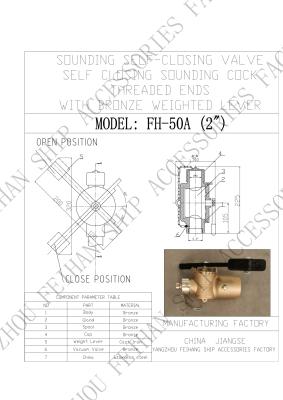 China Technical Parameter For FH50 CB/T3778-1999 Bronze Self-Closing Valve Model  Threaded Ends With Weight Lever for sale