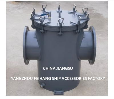 Cina CB497 AS350 Rubber Lining Carbon Steel Sea Water Strainer With Exhaust Valve / Discharge Outlet in vendita