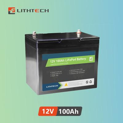 China Lithtech lithium iron phosphate battery lifepo4 12v 100ah 150ah 200ah 300ah rv deep cycle bms bluetooth marine lithium battery for sale