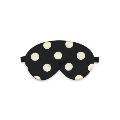 China Dots Black Satin Silk Travel white casual Eyemask for sleep for sale