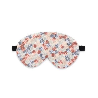 China Block Light When Sleeping Novelty Geometric Design Silk Eye Sleepmask For Office Napping for sale