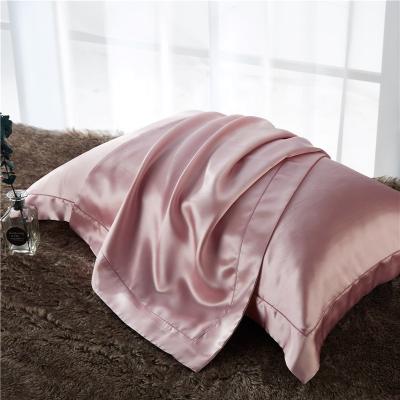 China Anti dust mite 100% pure mulberry oxford silk pillowcase with 5cm edge for sale