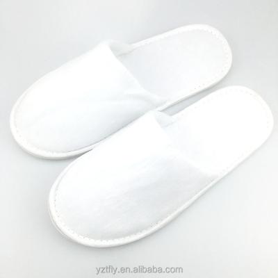 China Anti-Slip/Soft/Breathable White Closed Toe Poly Cotton Washable Hotel Guest Slippers for sale