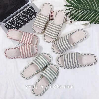 China Anti-Slip/Soft/Breathable Summer Home Use Stripe Cool Slippers For Women for sale