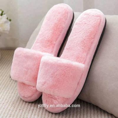 China Anti-Slip/Soft/Breathable Open Toe Multiple Color Fur Slippers For Girls for sale