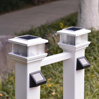 China Garden 5x5 Loyal Wood Fence 4 Inch 3.5 Inch PVC Fence Led Lights Post Solar Barrier Post Solar Light Cap for sale