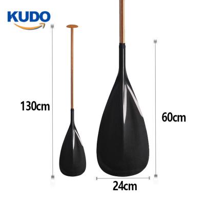 China Carbon fiber canoe paddle custom logo canoe OC hot sale wooden paddle with carbon fiber blade for sale