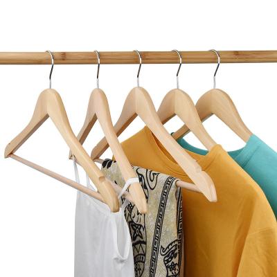 China Eco-Friendly Hardware Manufacturer Wholesale High Quality Non Slip Custom Made Wooden Hanger For Clothes for sale