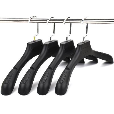 China Anti Slip Men Clothes Suit Hangers Luxury Non Slip Hanger Plastic Women Suits Garment Store Display Hanger for sale