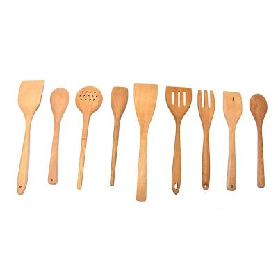 China Wholesale Stocked Custom Multi-Use Kitchen Utensils Wooden Cooking Utensil Cooking Tool Kitchen Tableware Wooden Spoons Kitchen Accessories for sale