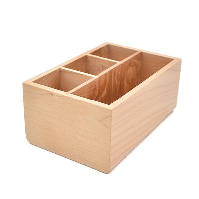 China Sustainable Home Office Compact Wooden Storage Boxes Organizers Desktop Storage Box for sale