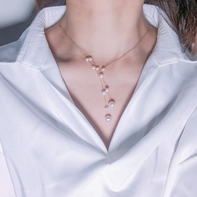 China Haiyang graceful the latest design fashion simple style freshwater pearl necklace 3-8mm pearl necklace for sale