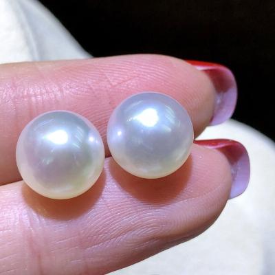 China Haiyang 2021 Handmade Pearl Finish Jewelry 18k Gold Earrings Australian Pearl Natural Seawater Pearl Stud Earrings for sale