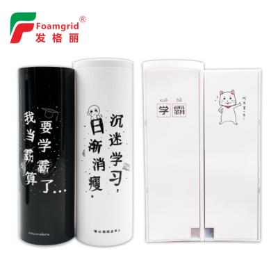 China Calculator with Translucent Multifunctional Pen Box Creative Cylindrical Pencil Mirror Whiteboard Pen Box Case for sale