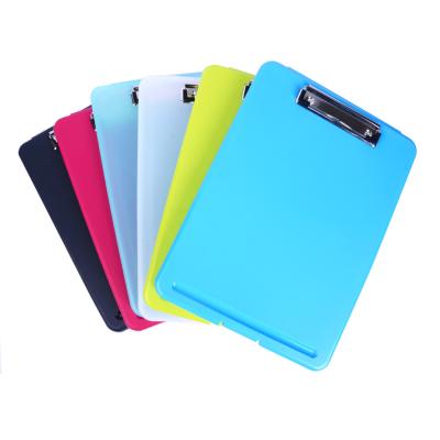 China vigorous & Environmentally Friendly Promotional Slim Plastic Clip Board With Storage Care Portable Clipboard for sale