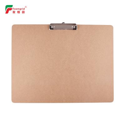 China vigorous & Eco-friendly Custom Logo Letter Size Clip A3 Metal Flat Clip Wooden Clipboard for sale