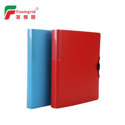 China Resistant Durable PP Foam Round File Spine Ring Binder With Elastic Cord Closure for sale