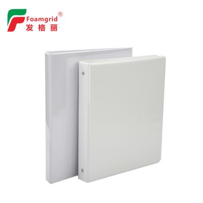 China sustainable & Customized Eco-friendly Logo White Pvc Cardboard Ring Binder Document Folder With Clear Pockets for sale