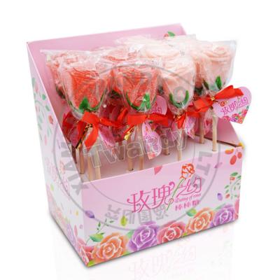 China 3d natural halal rose fluorescent soft jelly lollipop gummy candy for sale