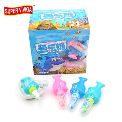 China OEM Natural Dolphin Shape Swirl Lollipop Toy Hard Candy for sale