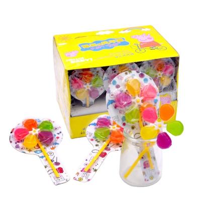 China 15g Full Size Assorted Fruit Flavor Fan Windmill Lollipop for sale