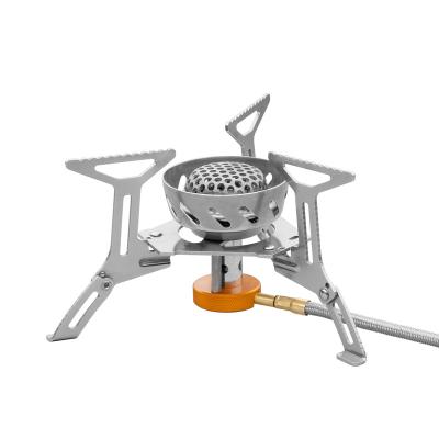 China Outdoor Portable ODM ODM Stainless Steel Gas Stove Camp Stove Foldable Remote Canister Backpacking Stove For Trekking for sale