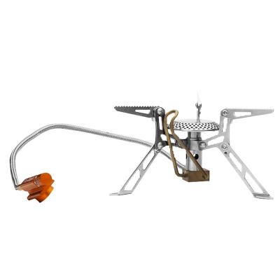 China Camping Collapsible Burner Cooker Outdoor Activity Folding Gas Stove With Preheat Tube for sale