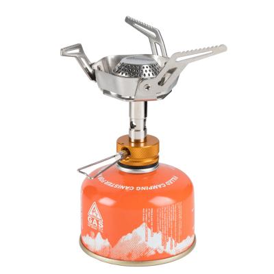 China Outdoor Activity Customized Logo Folding Camp Stove Stainless Steel Gas Burner Stove Windproof Portable Gas Stove For Camping for sale