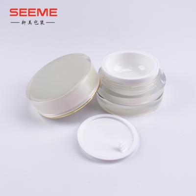 China Double Wall Shape 5ml 10ml 15ml 30ml Cream Face Nail Polish Cosmetic Container Acrylic Cosmetic Round Jar for sale