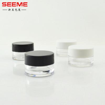 China Factory Price 5g Cosmetic Wholesale Cosmetics Jar Cover / Cap Plastic Round Cream Jar for sale