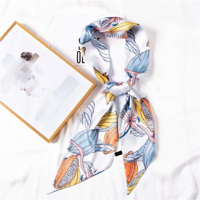 China Famous Brands Famous Brands Silk Women's Scarf Lady Scarf Famous Brands Long New Luxury Branded Satin Ribbon Twill Lady Scarves Digital Printed Hair for sale