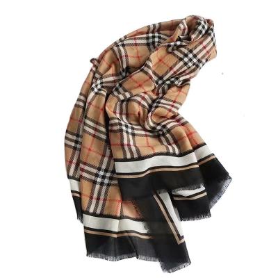 China Fashion new design classic British plaid cotton brand scarf shawl for sale