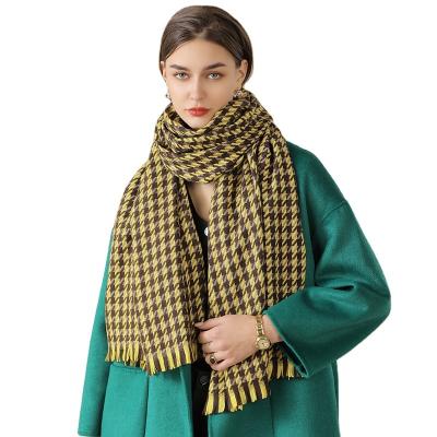 China New Wholesale Luxury European American Style Shawl Double Sided Bib Cashmere Thick Scarf For Women for sale