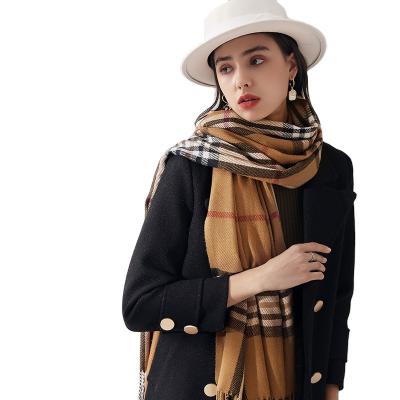 China New Wholesale Luxury Two Color Cashmere Shawl Double-Sided Thickened Two-Tone Scarf For Women for sale