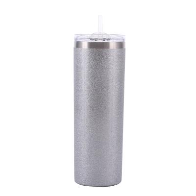 China Sustainable Promotion Slim Sublimation DIY Printing 20oz Double Wall Stainless Steel Water Beer Coffee Tumbler Vacuum Flask With Straw for sale