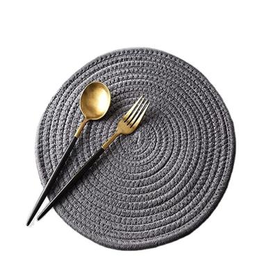 China Viable Round Dining Table Mat Heat Insulation Woven Placemats Rattan Cup Coasters for sale