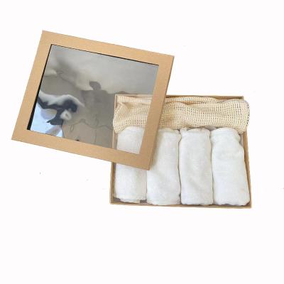 China Soft Newborn Baby Wash Tissue 100% Cotton Organic Bamboo Face Cloth 5 Pieces Pack Solid Baby Face Towel for sale