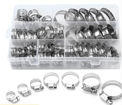 China 60PCS 8-38mm Easy Adjustable Hose Clamp Worm Gear Hose Clip Set Fuel Stainless Steel Hose Clamp for sale