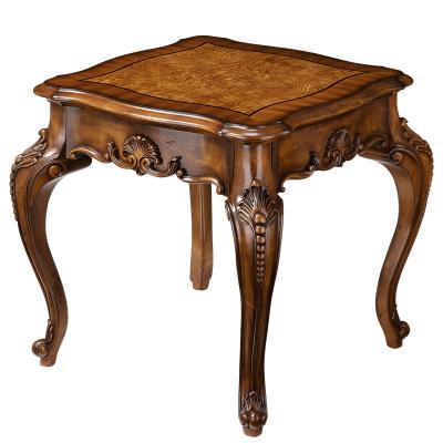 China Convertible Side Table Classic Vintage Design Living Room Furniture Solid Wood Carved Side Table Manufacturer for sale